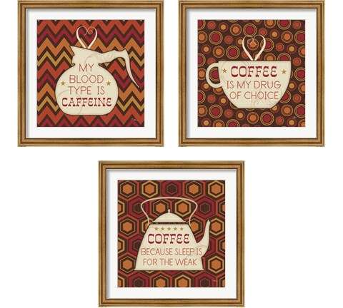 Caffeine 3 Piece Framed Art Print Set by Pela Studio