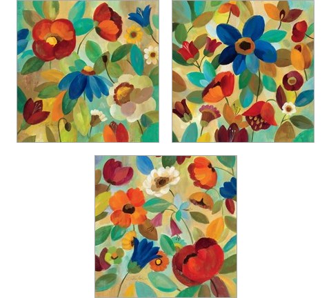 Summer Floral 3 Piece Art Print Set by Silvia Vassileva