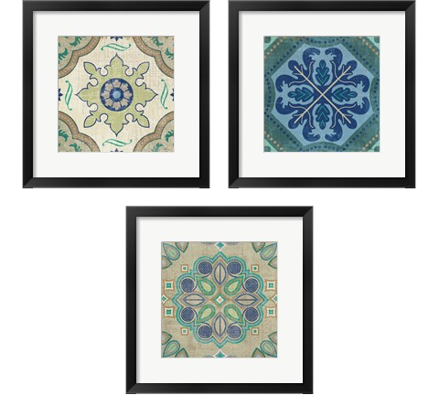 Santorini Tile 3 Piece Framed Art Print Set by Pela Studio