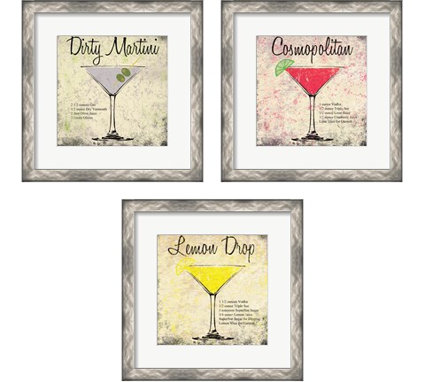 Cocktail 3 Piece Framed Art Print Set by Louise Carey