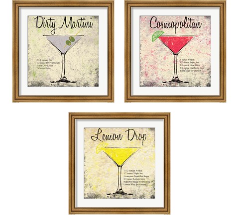 Cocktail 3 Piece Framed Art Print Set by Louise Carey