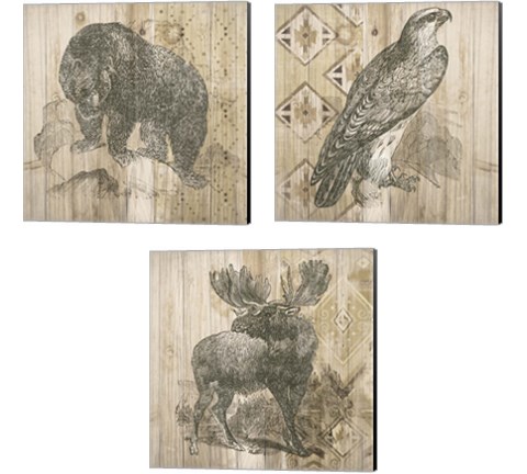 Natural History Lodge 3 Piece Canvas Print Set by Wild Apple Portfolio