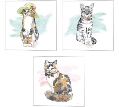 Fancy Cats 3 Piece Canvas Print Set by Beth Grove