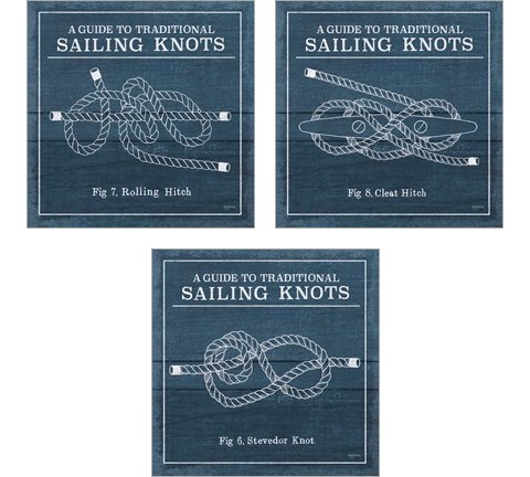 Vintage Sailing Knots 3 Piece Art Print Set by Mary Urban