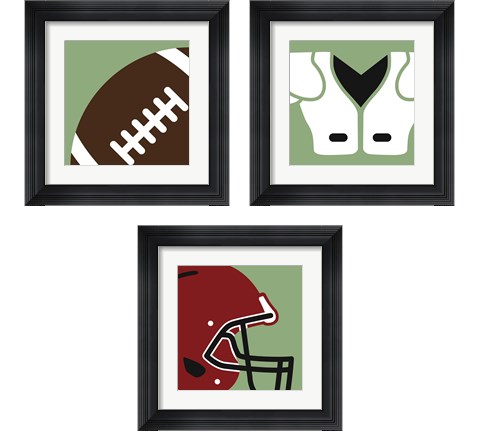 Football Close-Ups 3 Piece Framed Art Print Set by Sports Mania