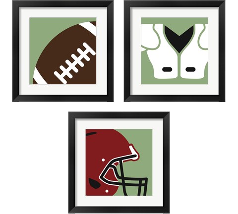 Football Close-Ups 3 Piece Framed Art Print Set by Sports Mania