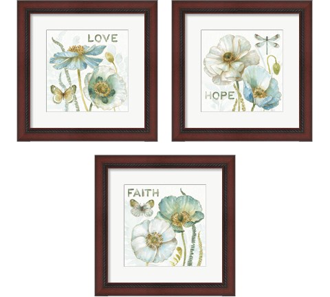 My Greenhouse Flowers Faith, Hope & Love 3 Piece Framed Art Print Set by Lisa Audit