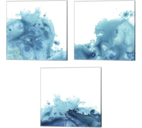 Splash Wave 3 Piece Canvas Print Set by June Erica Vess