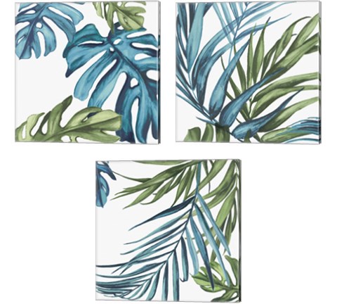 Palm Leaves 3 Piece Canvas Print Set by Eva Watts