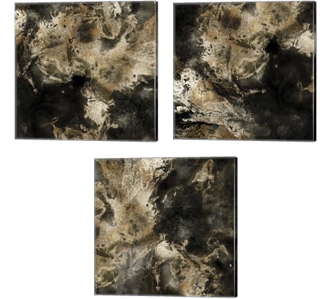 Gold Marbled Abstract 3 Piece Canvas Print Set by Posters International Studio