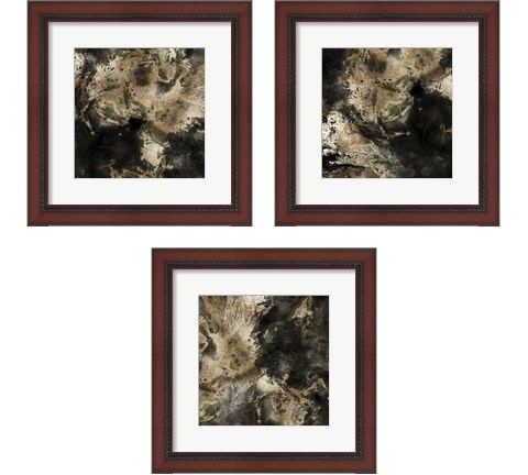 Gold Marbled Abstract 3 Piece Framed Art Print Set by Posters International Studio