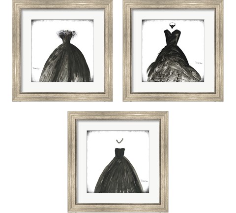 Black Dress 3 Piece Framed Art Print Set by Tamara Cohen