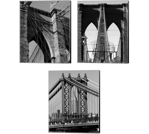 Bridges of NYC 3 Piece Canvas Print Set by Jeff Pica