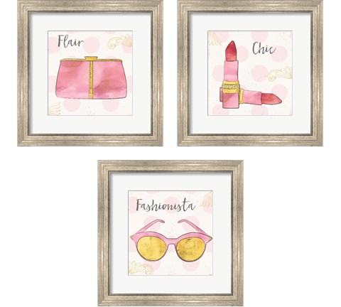 Fashion Blooms Pink 3 Piece Framed Art Print Set by Jess Aiken