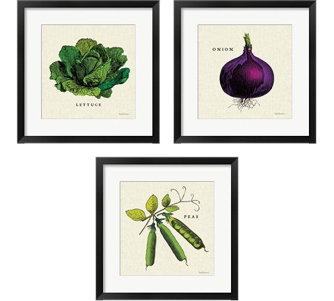Linen Vegetable 3 Piece Framed Art Print Set by Studio Mousseau