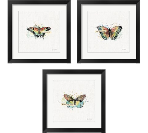 Thoughtful Butterflies 3 Piece Framed Art Print Set by Katie Pertiet
