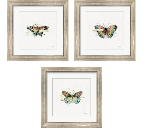 Thoughtful Butterflies 3 Piece Framed Art Print Set by Katie Pertiet