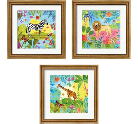 The Big Jungle 3 Piece Framed Art Print Set by Farida Zaman