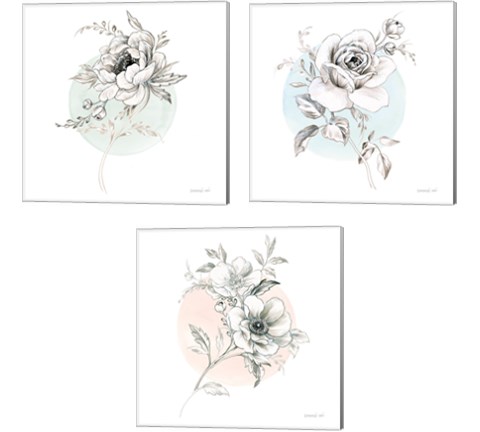 Sketchbook Garden 3 Piece Canvas Print Set by Danhui Nai