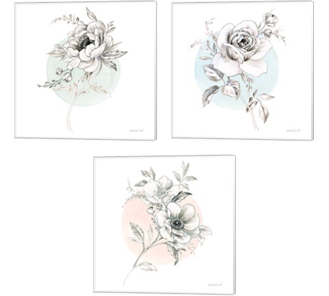 Sketchbook Garden 3 Piece Canvas Print Set by Danhui Nai