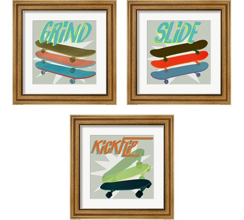 SK8R  3 Piece Framed Art Print Set by Jarman Fagalde