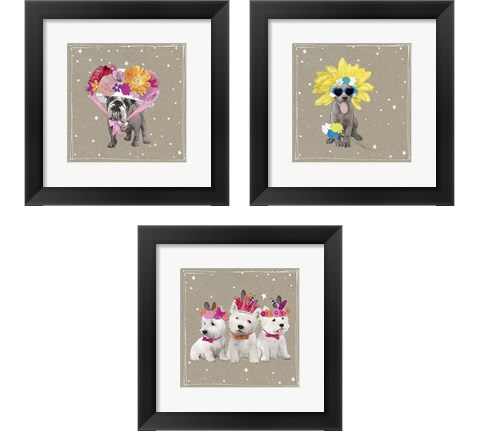Fancypants Wacky Dogs 3 Piece Framed Art Print Set by Hammond Gower