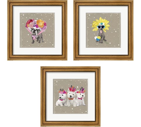 Fancypants Wacky Dogs 3 Piece Framed Art Print Set by Hammond Gower
