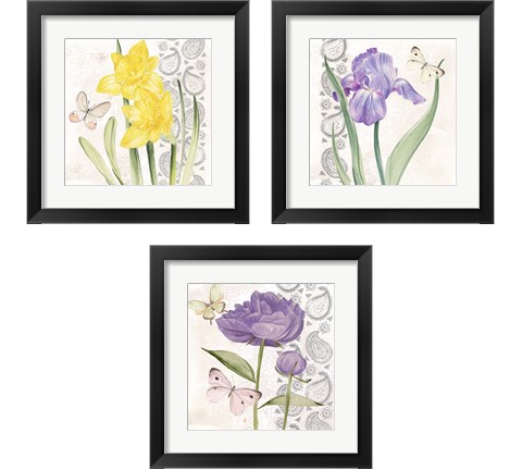 Flowers & Lace 3 Piece Framed Art Print Set by Jennifer Parker