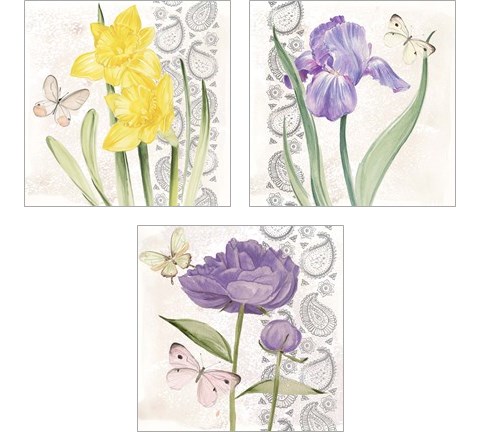 Flowers & Lace 3 Piece Art Print Set by Jennifer Parker