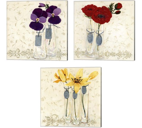 Inspired Flower 3 Piece Canvas Print Set by O. Boem