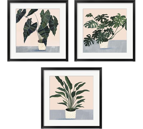 Houseplant  3 Piece Framed Art Print Set by Victoria Borges