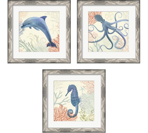 Underwater Whimsy 3 Piece Framed Art Print Set by Victoria Borges