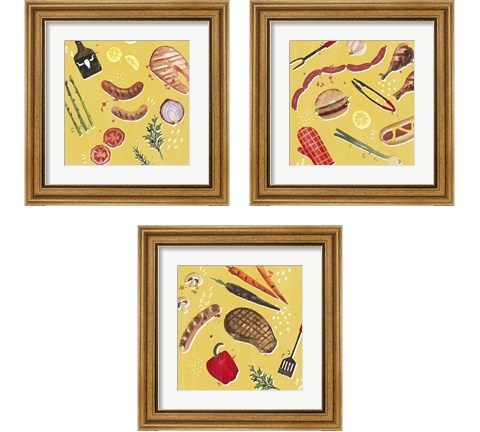 Throw it on the Grill 3 Piece Framed Art Print Set by Victoria Borges