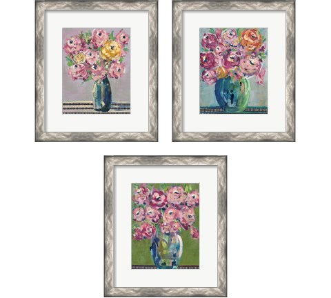 Feisty Floral 3 Piece Framed Art Print Set by Regina Moore