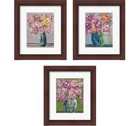 Feisty Floral 3 Piece Framed Art Print Set by Regina Moore