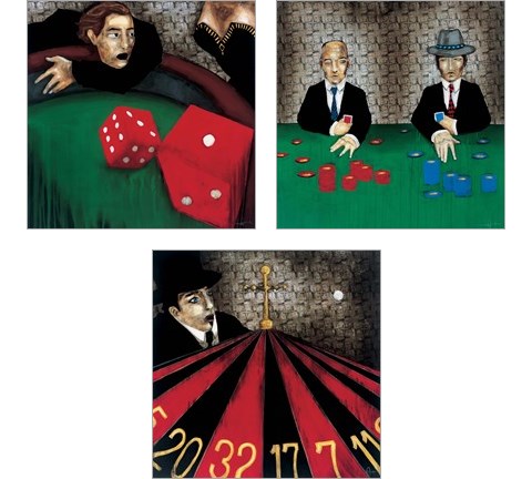 Table Games 3 Piece Art Print Set by KC Haxton