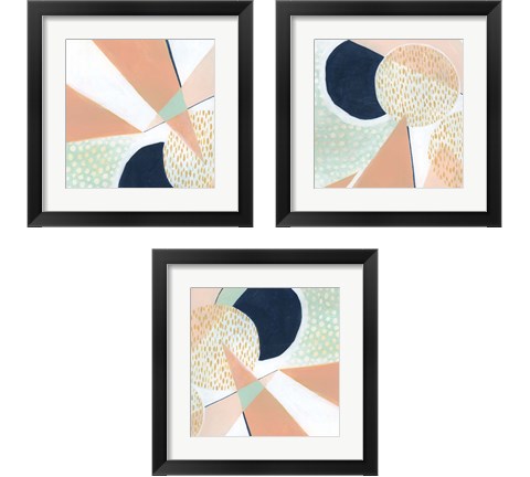 Peach Eclipse 3 Piece Framed Art Print Set by Grace Popp