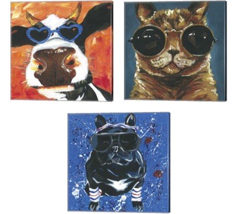Dapper Animal 3 Piece Canvas Print Set by Jennifer Rutledge