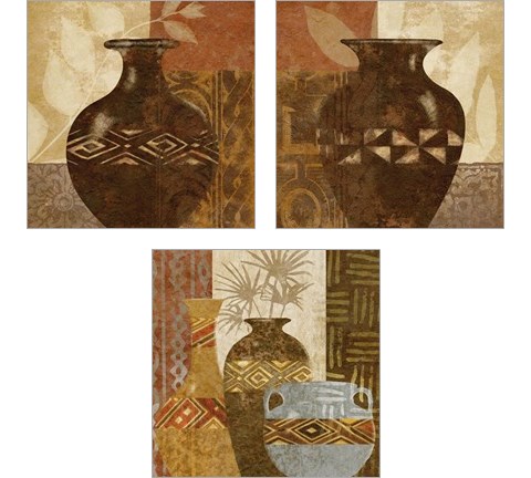 Ethnic Vase 3 Piece Art Print Set by Alonzo Saunders