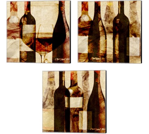 Smokey Wine 3 Piece Canvas Print Set by Alonzo Saunders