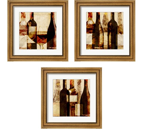 Smokey Wine 3 Piece Framed Art Print Set by Alonzo Saunders