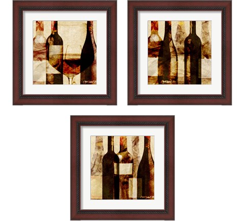 Smokey Wine 3 Piece Framed Art Print Set by Alonzo Saunders