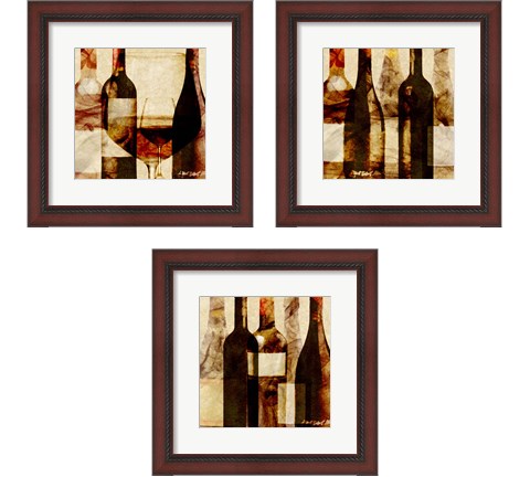 Smokey Wine 3 Piece Framed Art Print Set by Alonzo Saunders