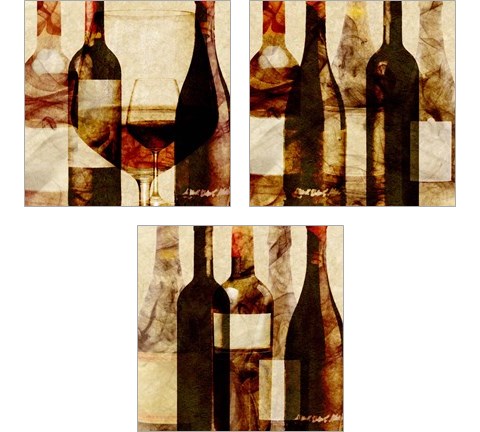 Smokey Wine 3 Piece Art Print Set by Alonzo Saunders
