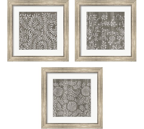 Weathered Wood Patterns 3 Piece Framed Art Print Set by June Erica Vess