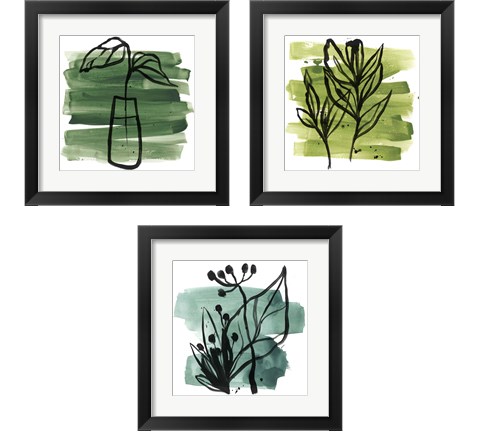 Tropical Sumi-e 3 Piece Framed Art Print Set by June Erica Vess