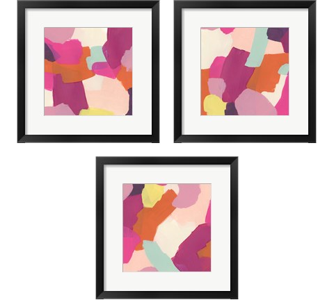 Pink Slip 3 Piece Framed Art Print Set by June Erica Vess