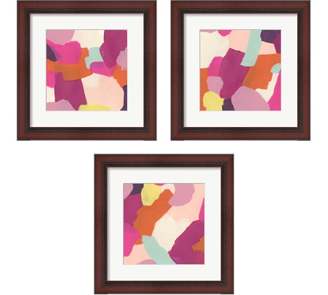 Pink Slip 3 Piece Framed Art Print Set by June Erica Vess