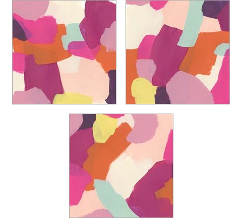 Pink Slip 3 Piece Art Print Set by June Erica Vess