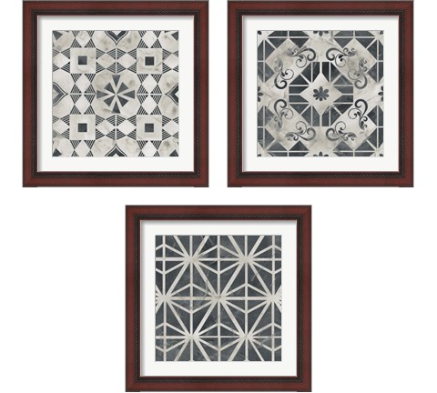Neutral Tile Collection 3 Piece Framed Art Print Set by June Erica Vess